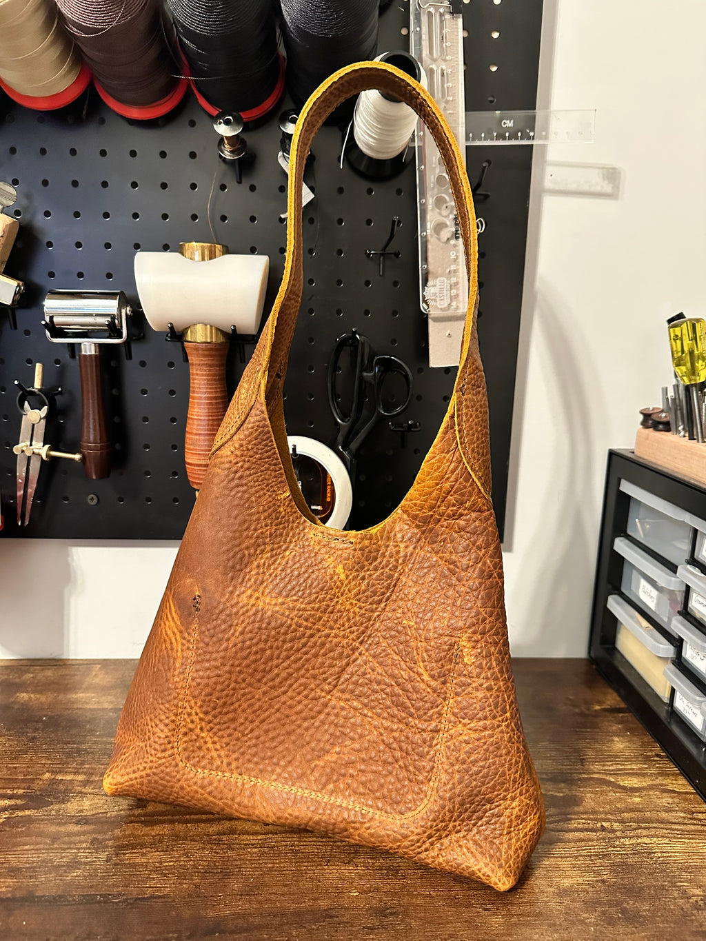 Slouchy Shoulder Bag - Brown Pebble
