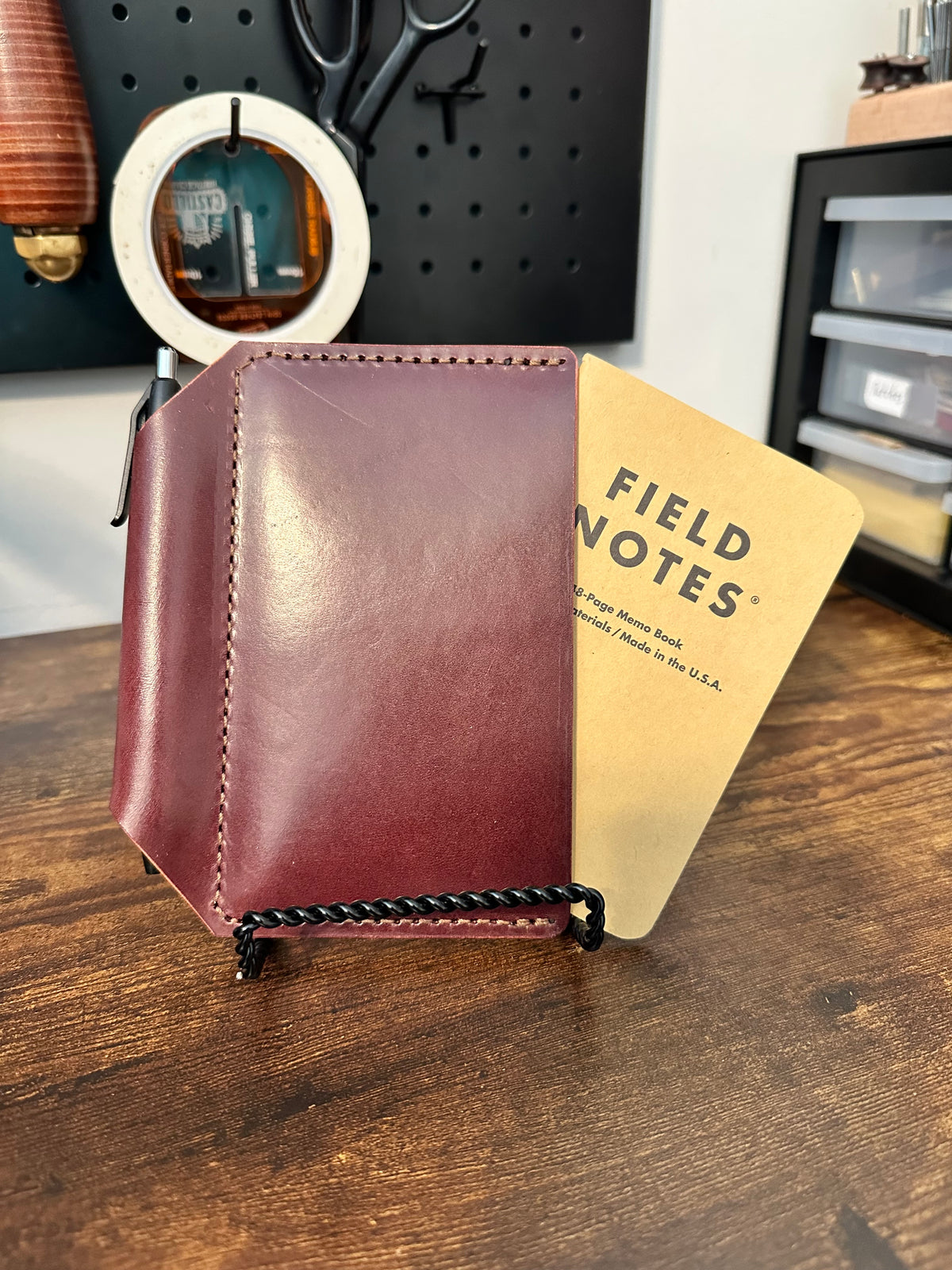 Field Notes Notebook Cover - Burgundy Harness