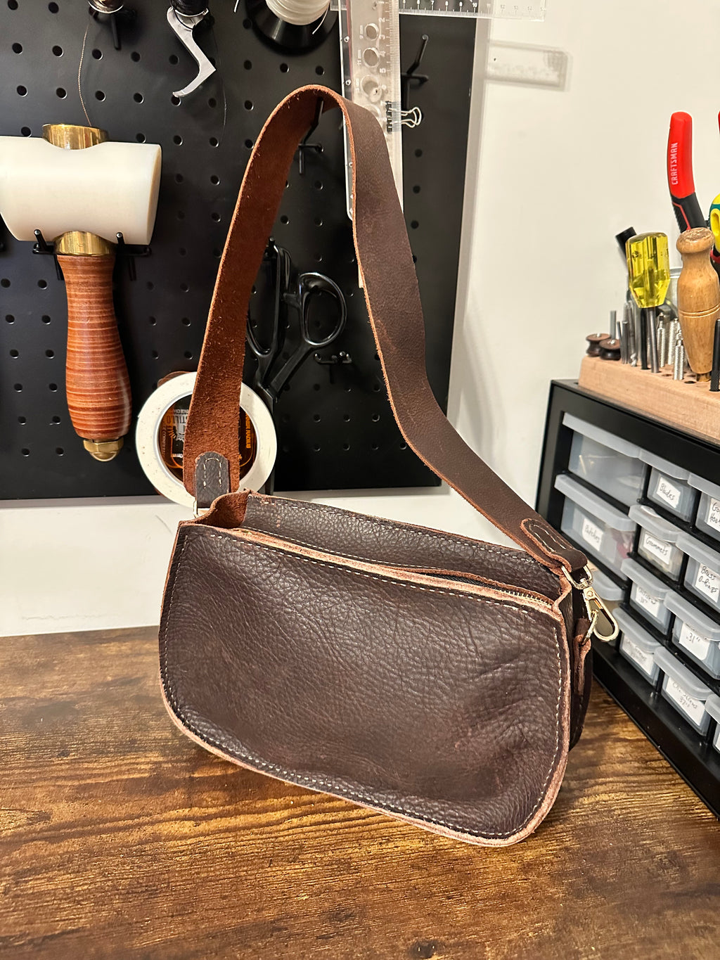 Shoulder Purse - Brown Pebble