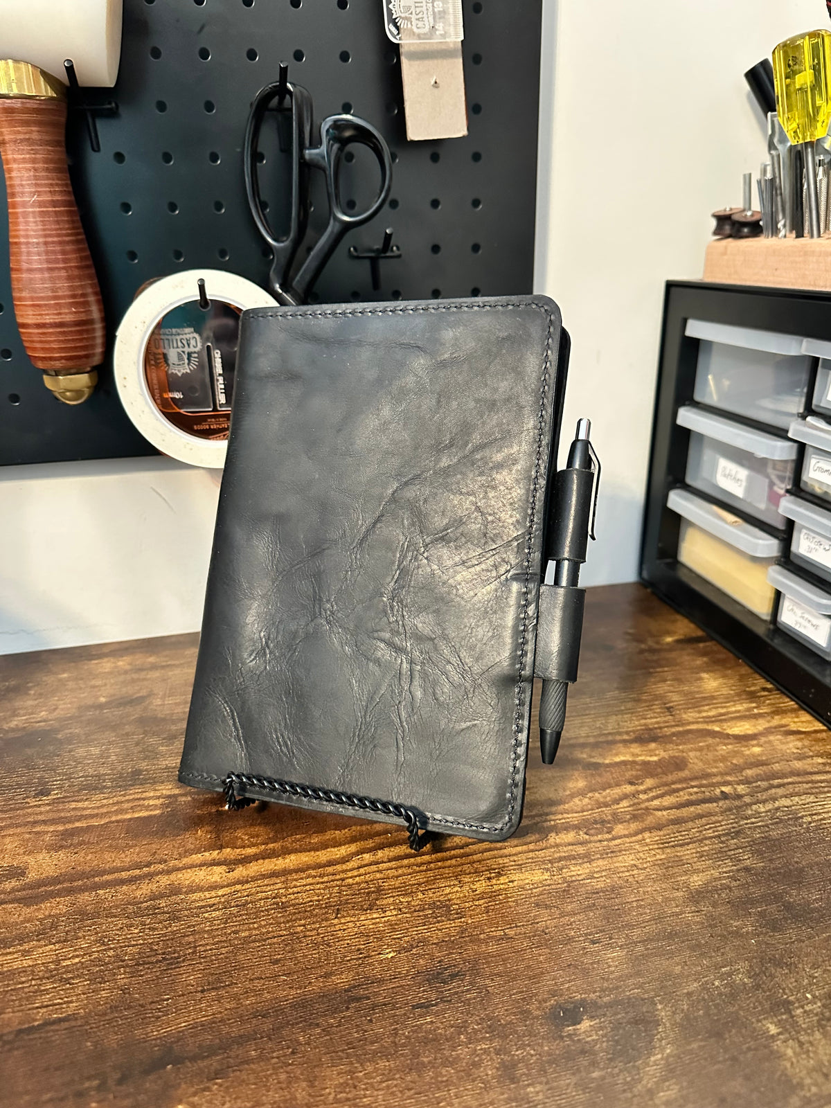 A5 Notebook Cover - Black Tumbled