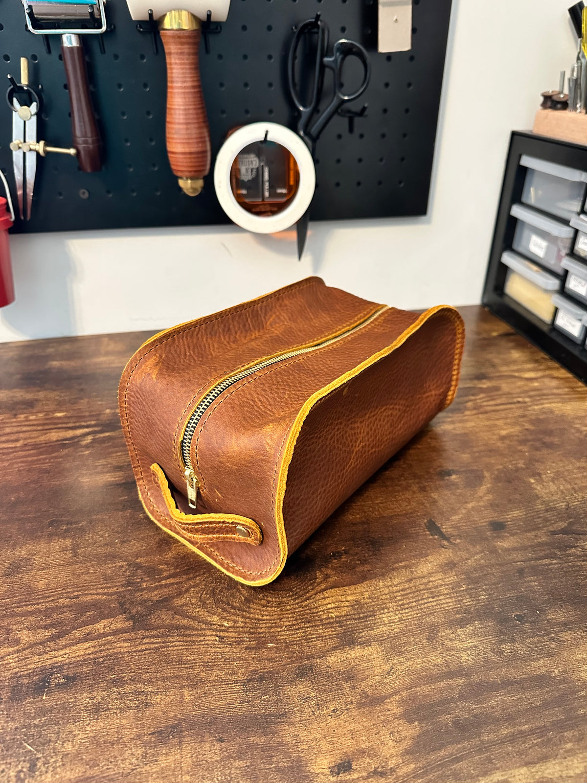 Toiletry Bag - Brown Pebbled