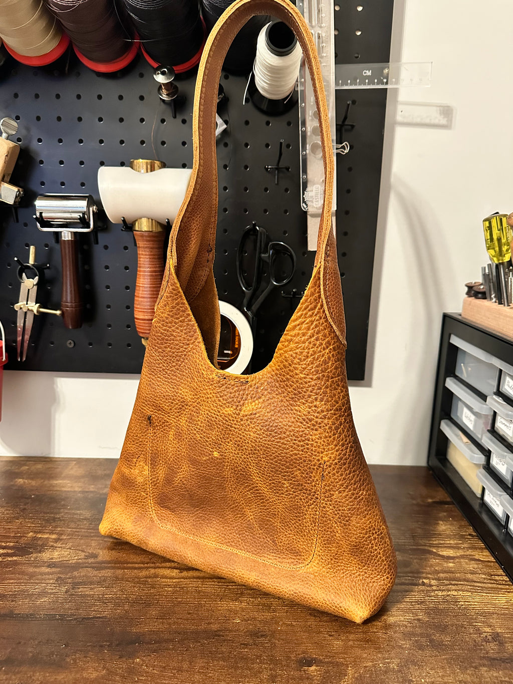 Slouchy Shoulder Bag - Brown Pebble