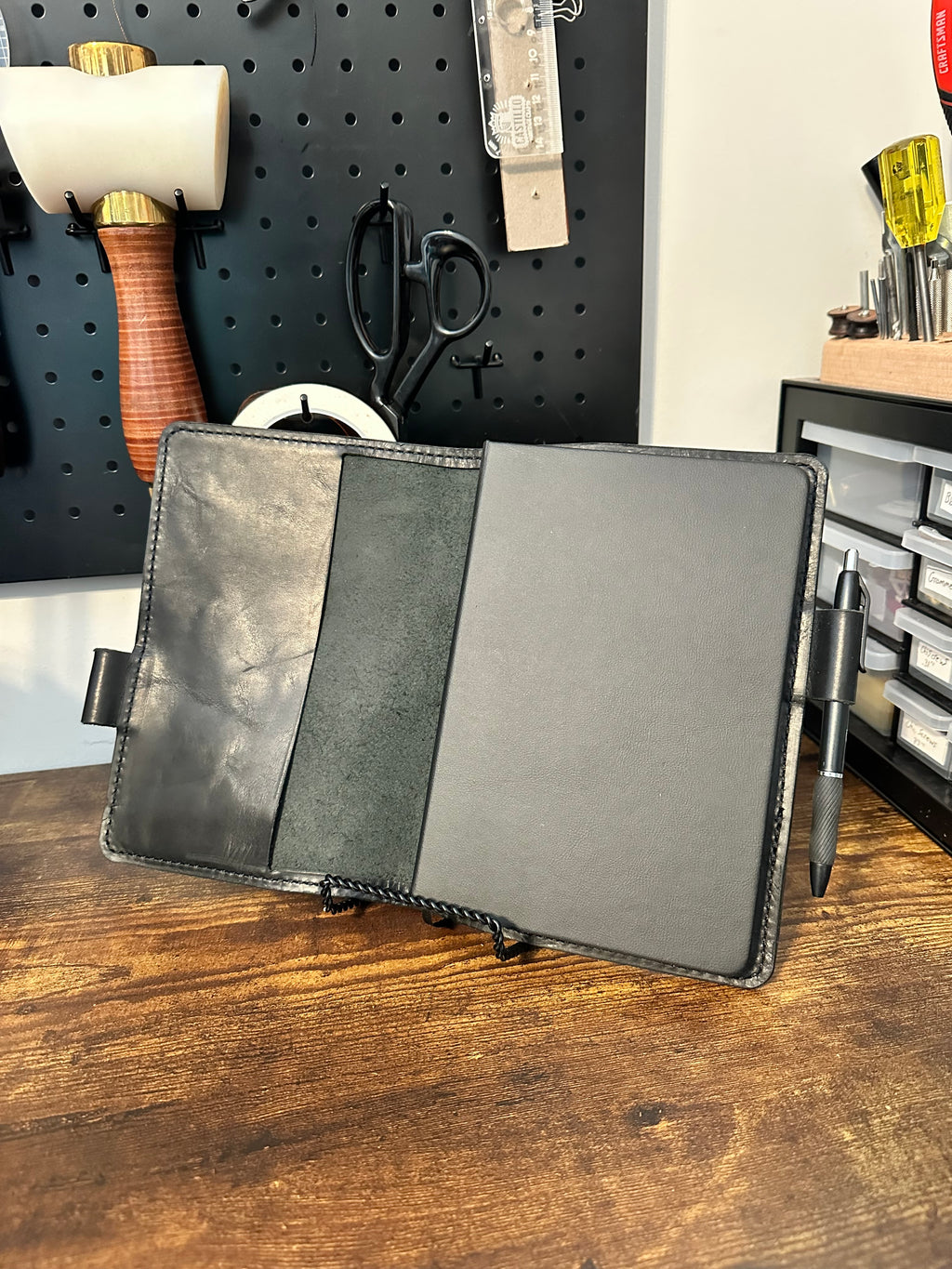 A5 Notebook Cover - Black Tumbled