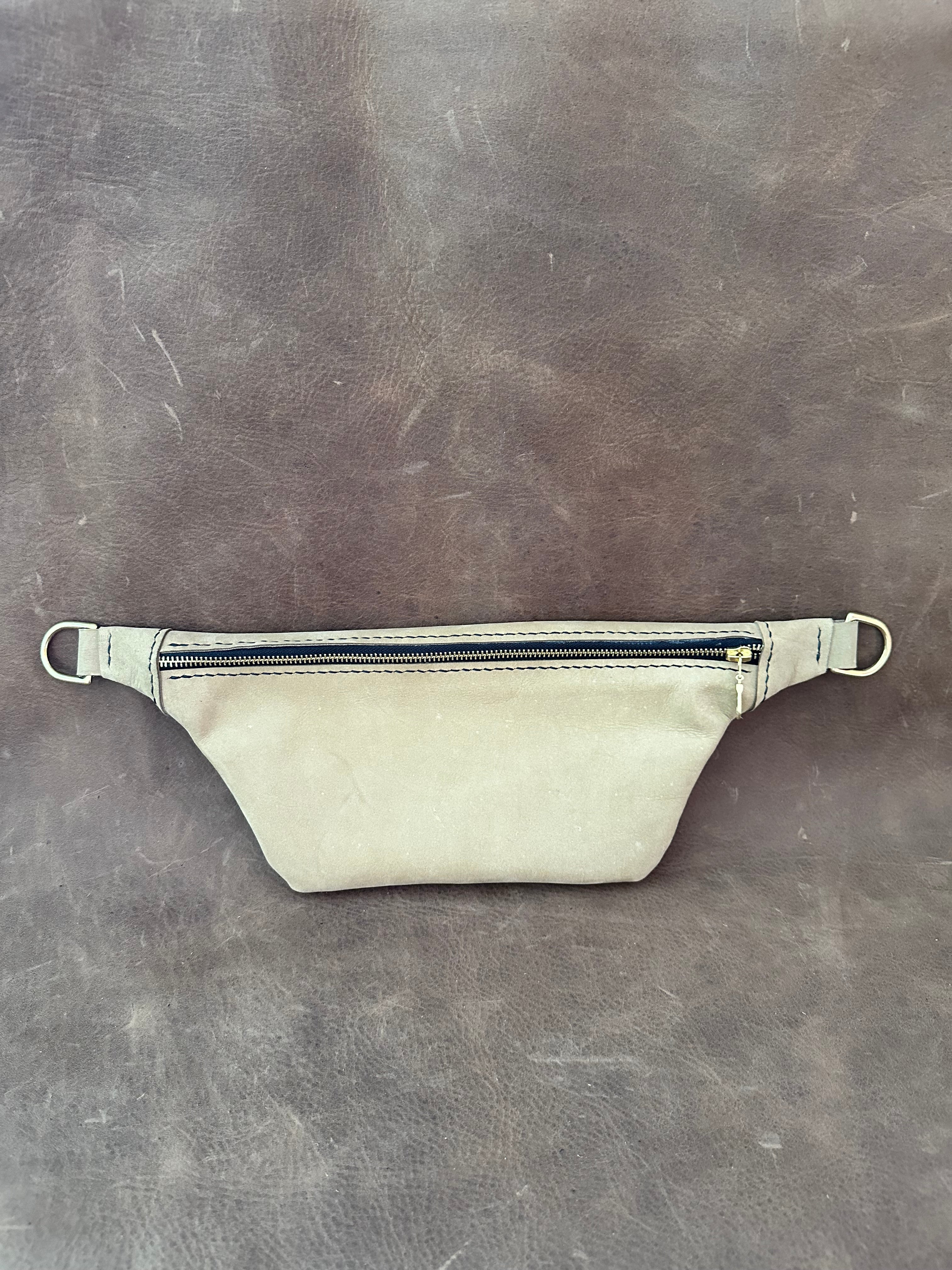 Crossbody Bag - Tan w/ Black Stitching