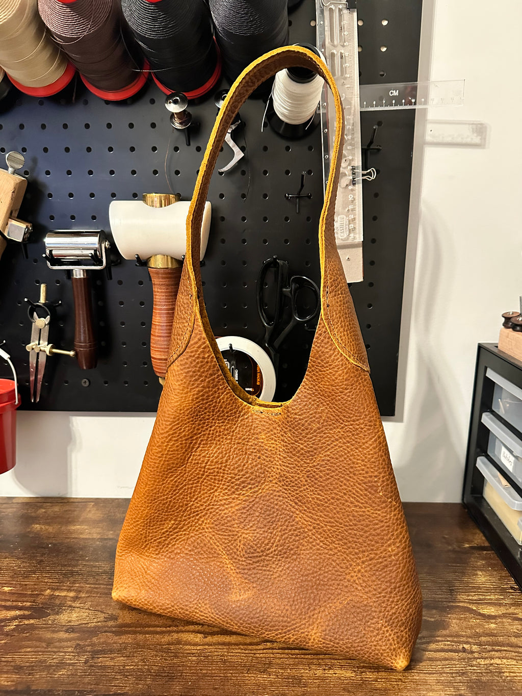 Slouchy Shoulder Bag - Brown Pebble