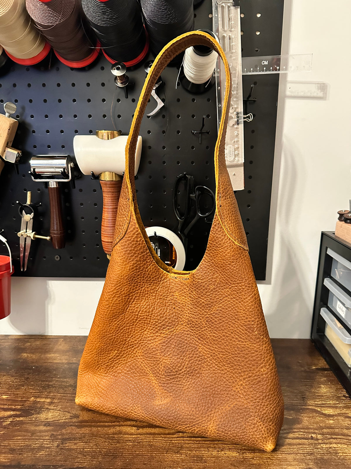 Slouchy Shoulder Bag - Brown Pebble