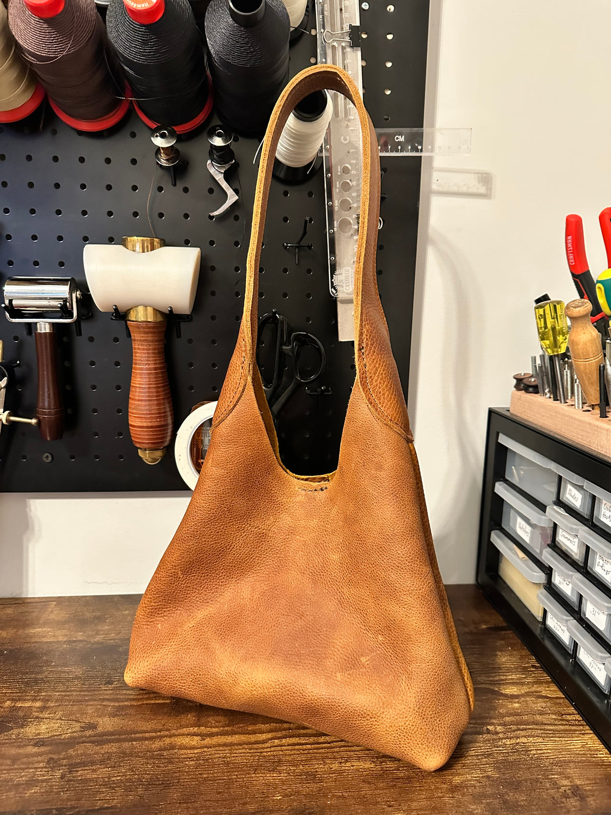 Slouchy Shoulder Bag - Brown Pebble