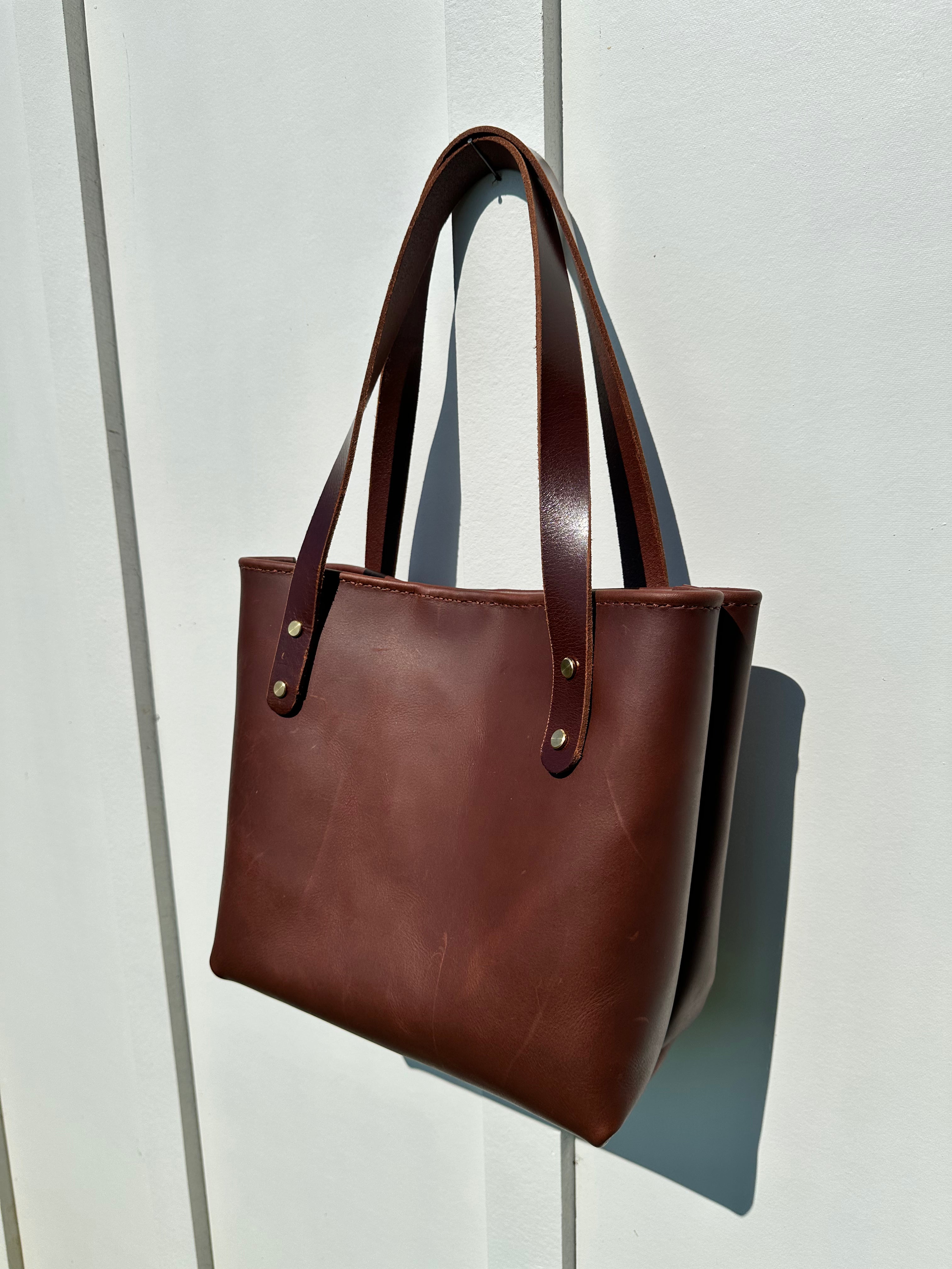 Leather Tote Bag - Auburn